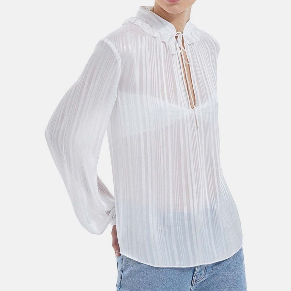 Elegant Sheer White Blouse | The Kooples